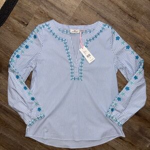 Vineyard Vines Blue and White Striped Embroidered Tunic